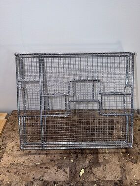Countertop Make Up Chrome Wire Mesh Storage Basket - Silver Organizational Bin